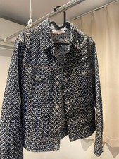 MARC JACOBS Flower Patterned Denim Jacket Navy/White Size 4 MJ1225104
