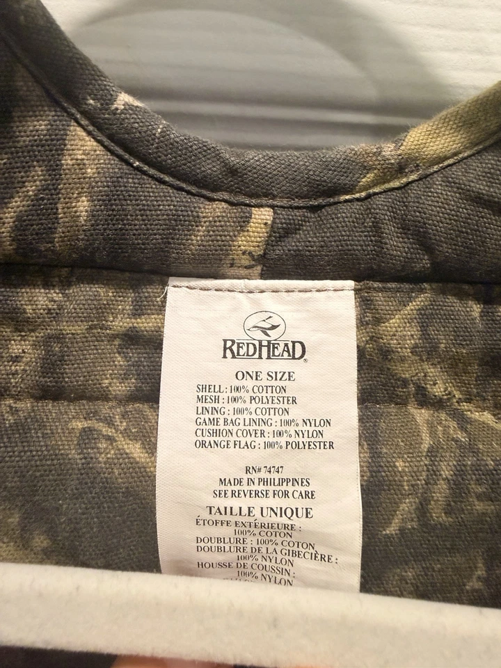 Redhead One Size Fits All Hunting Vest Camo Bird Hunting Padded Vest - Image 2 of 4