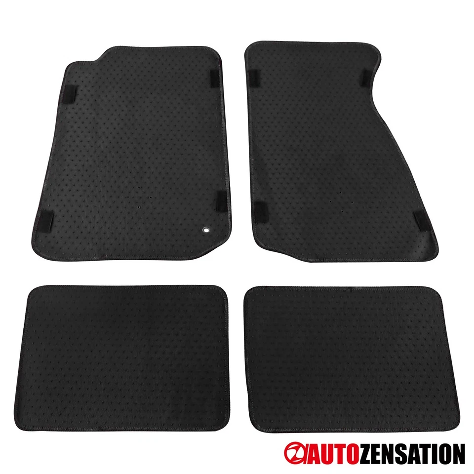 Fit 1994-2004 Ford Mustang Black Nylon Front+Rear Floor Mats Carpet 4PC Foto 2 de 4