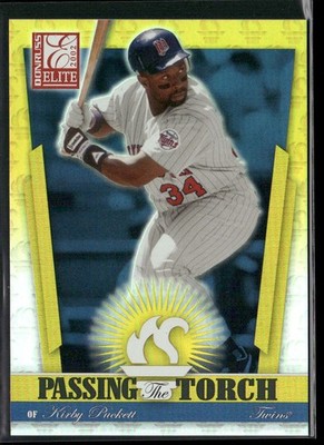 2002 Donruss Elite #PT-17 Kirby Puckett Passing the Torch #/1000
