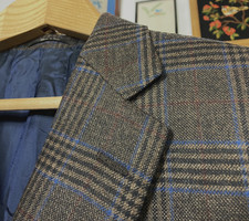 RECENT Ermenegildo Zegna BOLD Glen Plaid Wool Cashmere Sport Coat 44 R ITALY