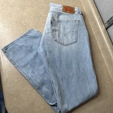 Levi  s 501 Button Fly Jeans Men  s 36x32 Light Wash