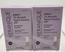 Lot of 2 Keranique 2% Minoxidil Hair Regrowth Topical Solution 2 Bottles Total