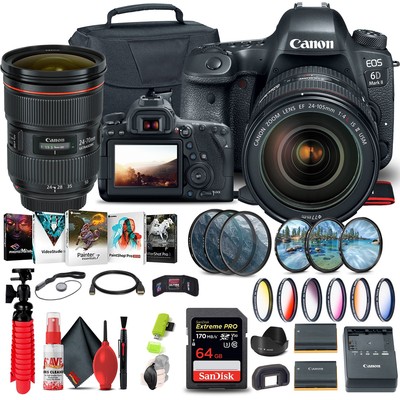 Canon EOS 6D Mark II Camera with 24-105mm f/4L II Lens (1897C009) + 64GB + More