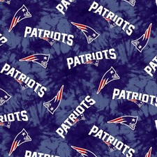 New England Patriots Logos-Tie-Dyed Flannel-Fabric Traditions-BTY