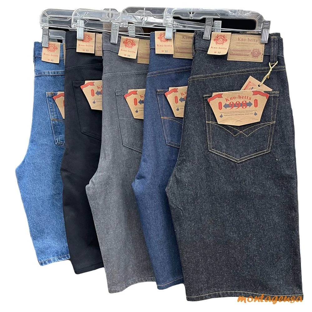 Kno Betta Men's Jean Shorts Regular Fit Cotton Denim Shorts Size 30-50