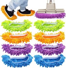 8 Pieces Microfiber Mop Slippers Shoes Cover Soft Washable Reusable Floor Dust