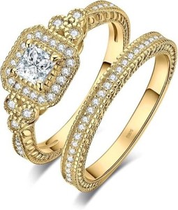 Authentic Anillos Sortijas De Oro 14k de Compromiso Matrimonio Boda Para Mujer Tres Tonos