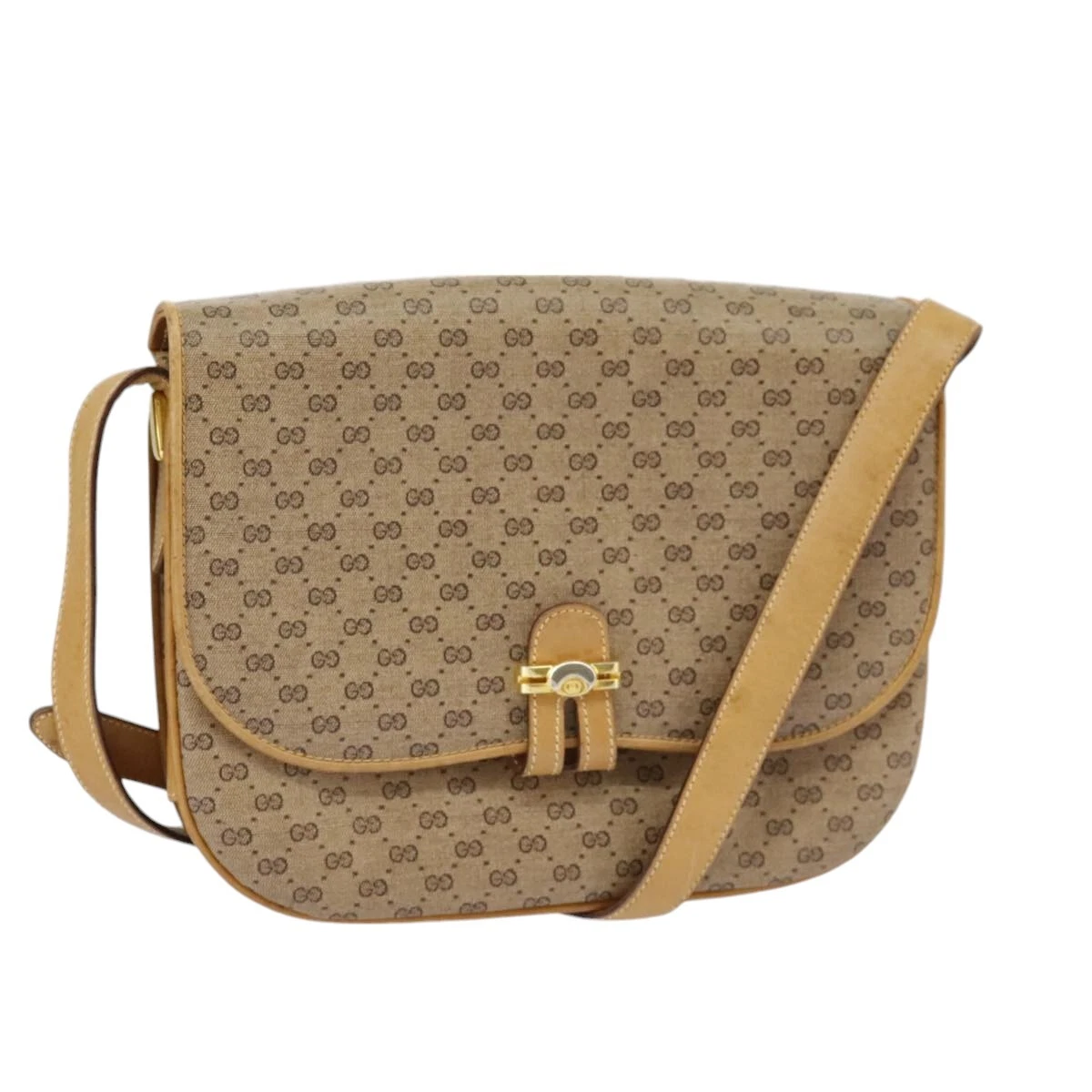 Sac à bandoulière GUCCI Micro GG Supreme PVC beige or authentique 99672