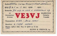 QSL 1938 Hamilton   ON  Canada    radio card