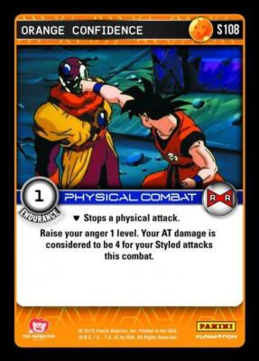 DBZ Dragon Ball Z TCG Card Panini Evolution S108 Orange Confidence