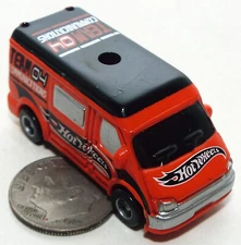 Very Small Mini Hot Wheels Van in Red marked Team 04