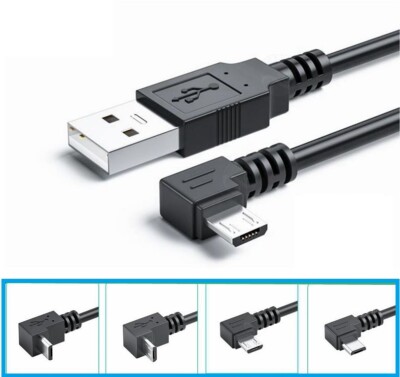 Micro USB High Speed Charging Right Angle 90 Degree Cable Fast Data Sync Lead AU