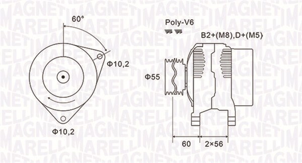 MAGNETI MARELLI 063731577010 Alternator for OPEL,VAUXHALL