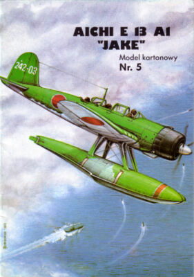 Model Card -  5 - Wasserflugzeug Aichi E-13 A1 Jake - 1:33