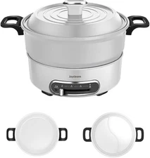 Joydeem 2 in 1 Electric Hot Pot, 3.5L Shabu Shabu Pot with Two Removable Pot