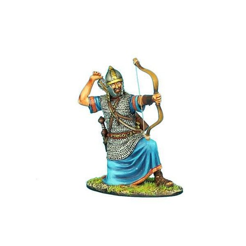 Figurine En Plomb Ancienne : Thomas Gunn Archer Germain à Genoux (Romen018)