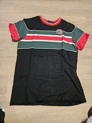 Akademics Logo Patch Shirt Mens Siz Small Red Green Black Tshirt