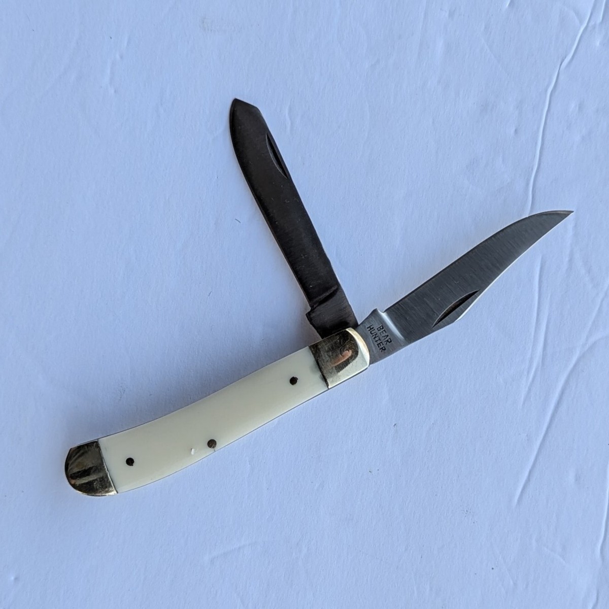 Vintage Solingen Bear Hunter 2 Blade Pocket Knife Stainless Steel 