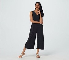 Cuddl Duds Flexwear V-Neck Jumpsuit-Black-XS-NEW-A373506