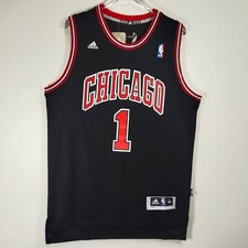 Derrick Rose Basketball Jersey, #1, Embroidered, Black, S/M/L/XL/2XL