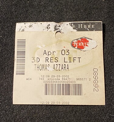 STRATTON 2002 Skiing Ski Lift Ticket Pass VERMONT Resort Travel Souvenir Wicket