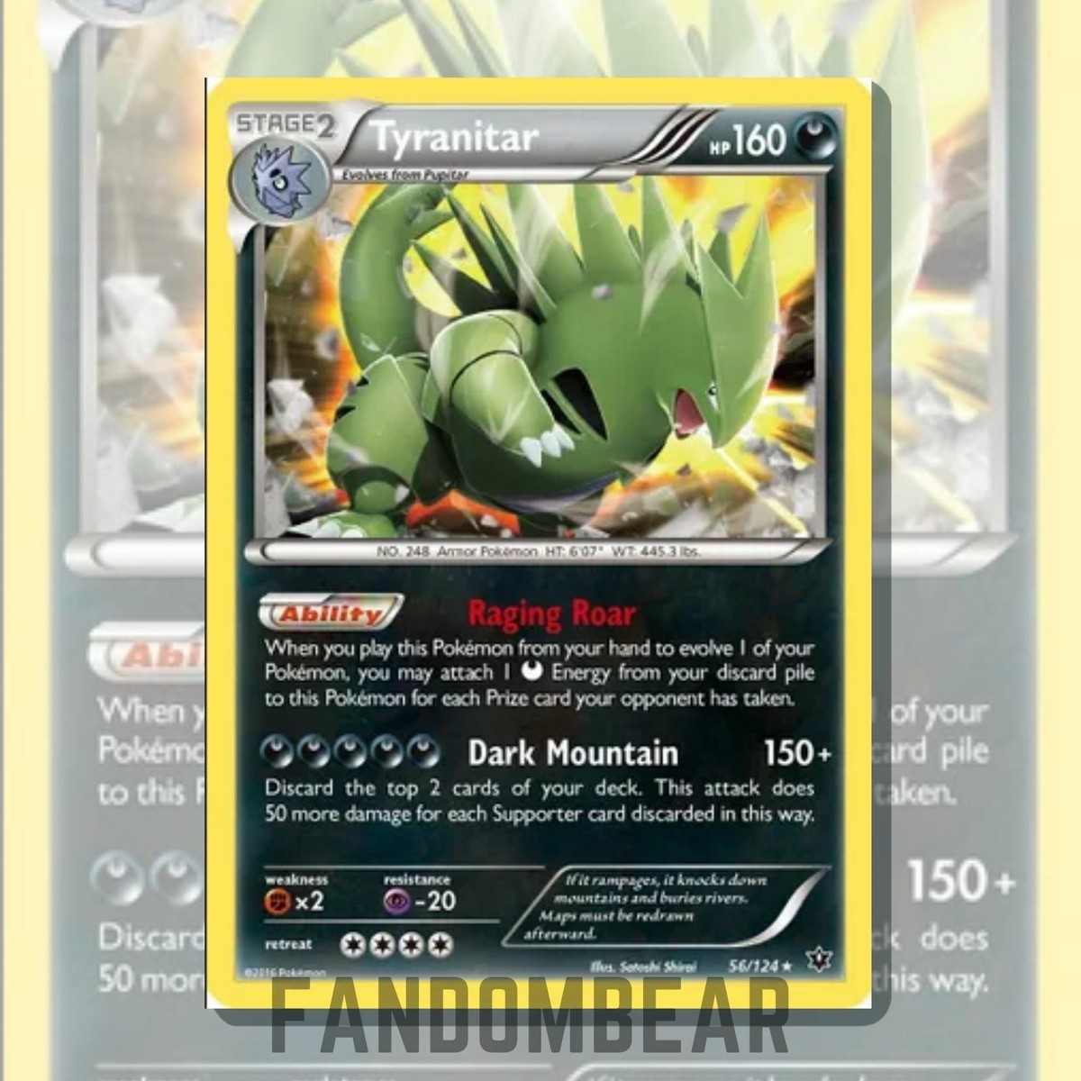 Tyranitar XY COSMOS HOLO RARE PROMO CARD Fates Collide 56