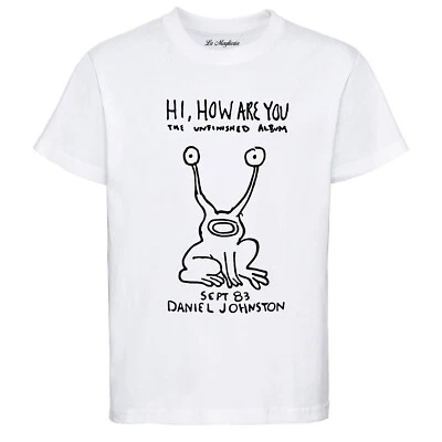 Maglietta T-shirt KURT COBAIN Hi, How are you daniel johnston grunge uomo donna
