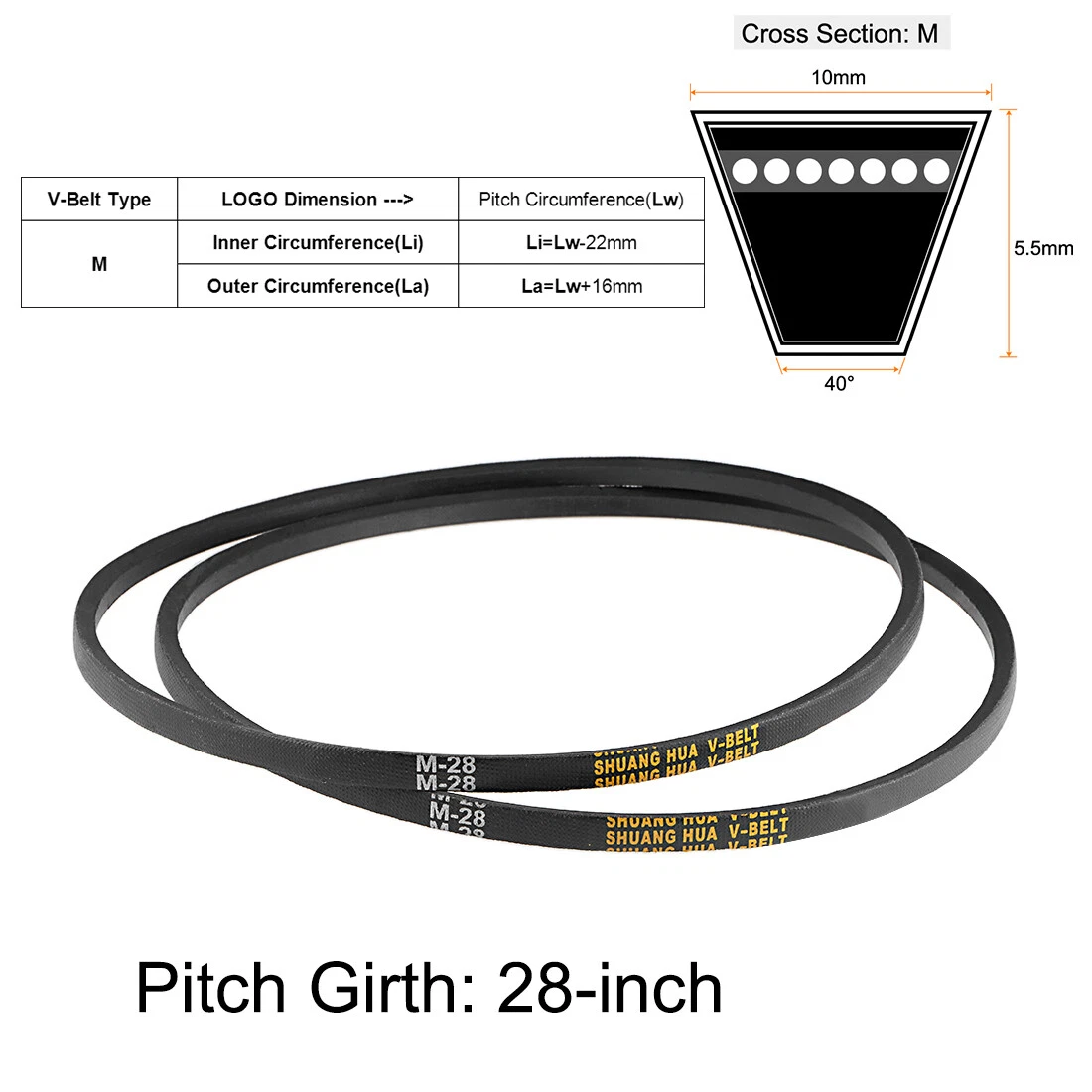 VBelt Size Chart Belt Sizes, Dimensions, & Lengths, v belt mipro