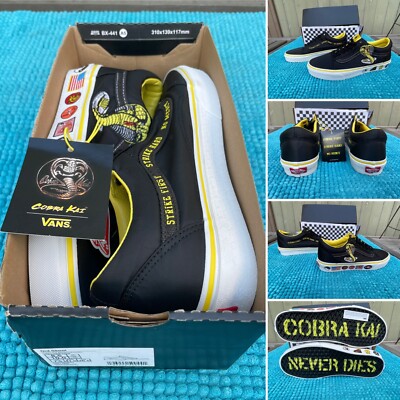 VANS Old Skool Skate COBRA KAI Karate Kid Size US 8.5 Shoes NEW Black & Yellow