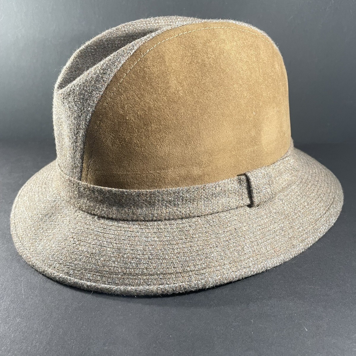 Vintage Wool Fedora / Bucket Hat • Made in Ireland • Size 6 7/8 • EUC Irish Donegal Tweed Bucket Hat - Donegal Brown / Beige Fleck  main image 2