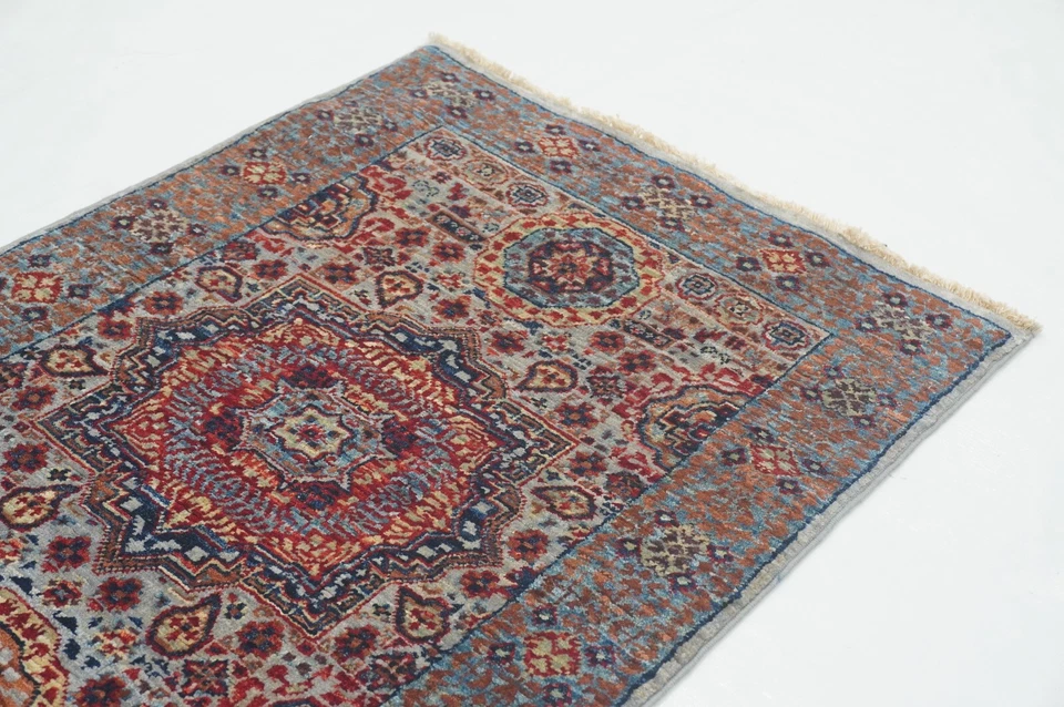 2 x 5 ft Gray Turkish Mamluk Fine quality Hand knotted Medallion Runner Rug - Image 4 of 4