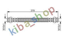 LEFT BRAKE PIPE/HOSE FLEXIBLE REAR L LENGTH 258MM M10X1/M10X1 FITS HYUNDAI