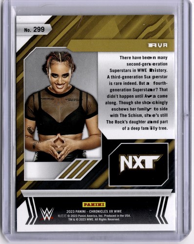 Ava 2023 Panini Chronicles XR WWE Purple Foil #299 WWE NXT #10/49 - Picture 2 of 2