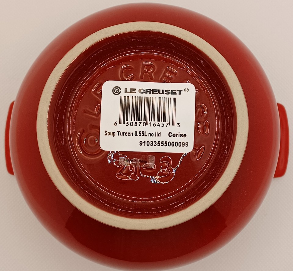 Le Creuset Heritage Stoneware Individual Soup Bowl Tureen Cherry Red