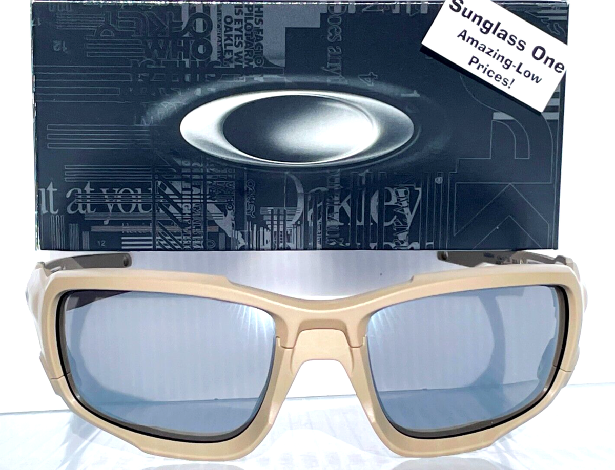 Oakley SHOCKTUBE Desert Terrain Tan w POLARIZED Galaxy Chrome Lens
