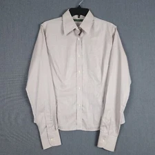 Holland & Holland Long Sleeve Blouse Womens 14 Tan Collared Button Up Shirt