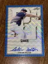 CARTER HOLTON 2020 Leaf Perfect Game BLUE WAVE AUTOGRAPH #5/10 VANDERBILT BRAVES