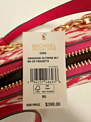 ろっく Michael Kors Cora Medium Zip Pouchette Chain Crossbody ShoulderBag