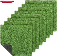 8 Packs Artificial Grass Mat 12 X 12 Inch Squares Fake Grass Mat Synthetic Turf