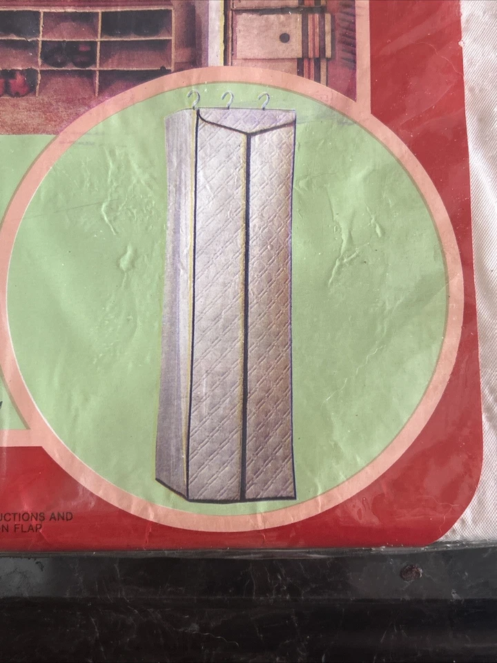 复古花卉纯色超大绗缝服装袋未使用全新带包装 1983 年密封 — 第 4/4 张图片