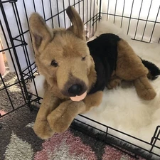 E & J Prima Classics Plush German Shepherd Dog  Stuffed Toy Realistic Large 25”