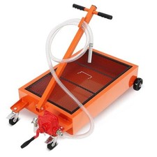 15 Gallon Oil Drain Pan with Manual Pump, Low Profile Oil 15 Gallon Manual