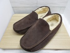 UGG Ascot 5396 Brown Suede Fur Lined Men's Slippers Size 10