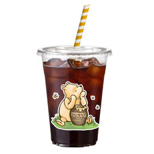 Classic Winnie the Pooh 16oz Party Cups Set of 12 w/ Lids  Paper Straws