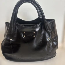 m1121 kate spade New York Leather Tote Bag Black Elegant Classic Authentic