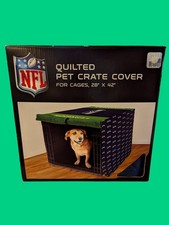 Seattle Seahawks Quilted Pet Crate Cover For Cages 28" X 42" Durable Fabric Prov