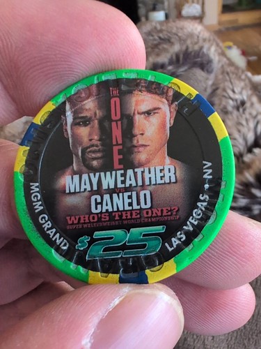 MGM Grande $25 Green Commemorative Chip Floyd Mayweather Vs Canelo 2013