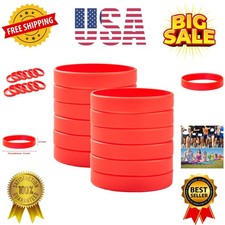 Wholesale 12pcs/pack Blank Color Silicone Bracelets Silicone Wristbands Rubbe...