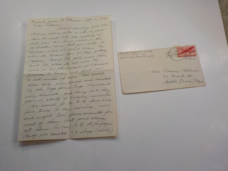 WW2 Letter 1945 Invasion Okinawa Suicided Japanese Battle Creek Michigan WWII